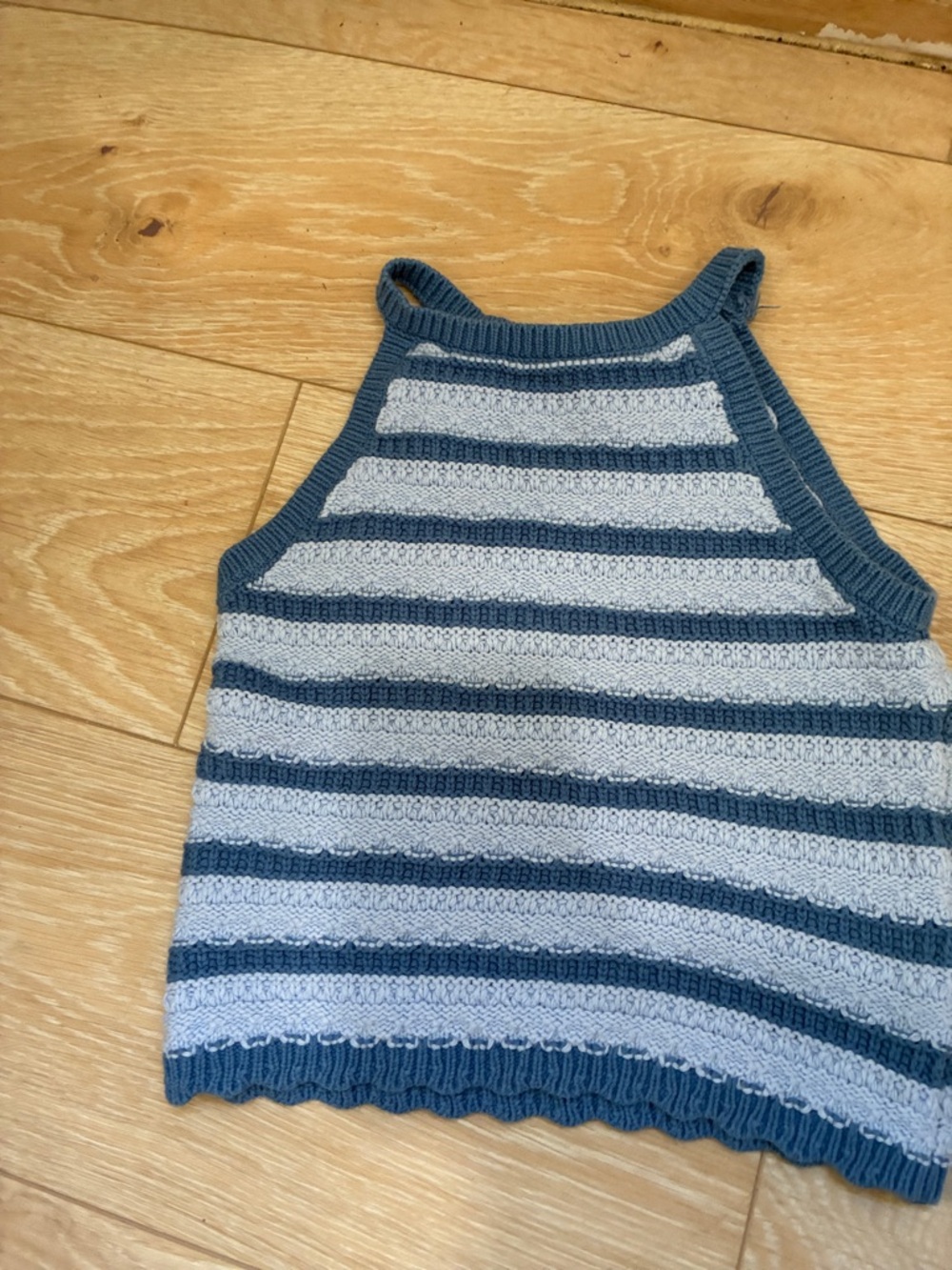 art class Blue and Light Gray Striped Knit Tank Top